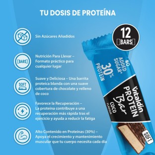 X12 Barritas proteicas con sabor Coco y Bajas en Azúcar