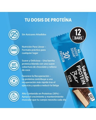 X12 Barritas proteicas con sabor Coco y Bajas en Azúcar