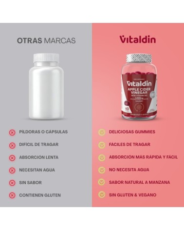 Gominolas de vinagre de sidra de manzana - Vitaldin