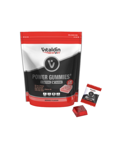 Gominolas de Cafeína y Taurina frutos rojos - Vitaldin