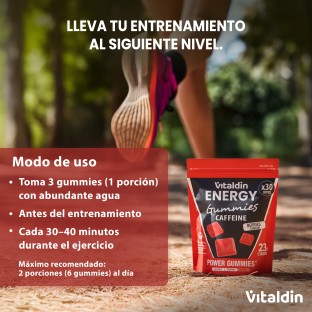 Caffeine and Taurine gummies red fruits - Vitaldin
