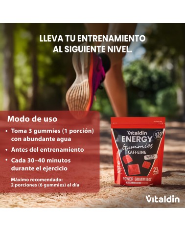 Caffeine and Taurine gummies red fruits - Vitaldin
