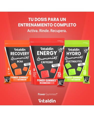 Caffeine and Taurine gummies red fruits - Vitaldin