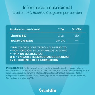 Gominolas de probiótico con Vitamina B12 y Sin Azúcar