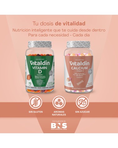 Calcio con Vitamina D en gominolas sin azúcar | Vitaldin