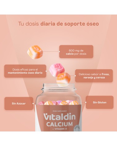 Calcio con Vitamina D en gominolas sin azúcar | Vitaldin