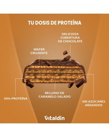 Barritas Wafer proteicas con colágeno sabor caramelo salado
