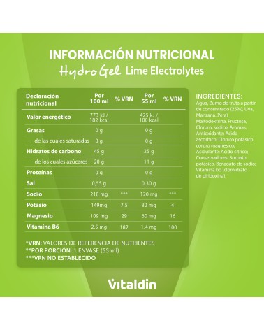 Gel energético Hydro electrolitos lima - Vitaldin