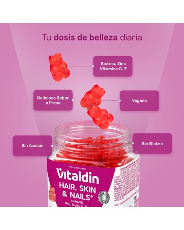 Hair, Skin & Nails Gummies | Biotin & Zinc – Vitaldin