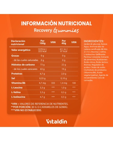 Orange BCAA gummies - Vitaldin