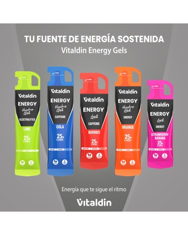 Energy Gel Cafeína Sabor Frutos Rojos – Caja 24 geles energéticos x 40 gr