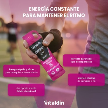 24 x Gel energético sin Cafeína fresa y plátano - Vitaldin