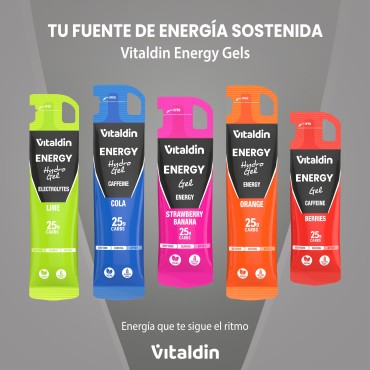 24 x Gel energético sin Cafeína fresa y plátano - Vitaldin