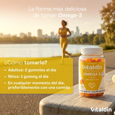 Gominolas de Omega 3 con Vitaminas A, D, E y Sin azúcar
