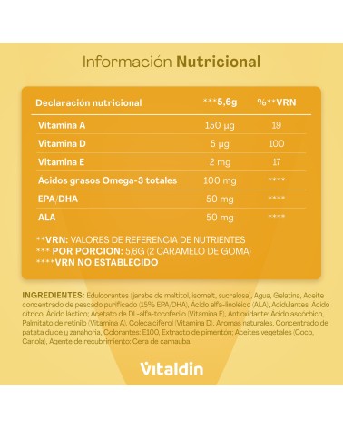 Sugar-Free Omega 3 Gummies with Vitamins A, D and E