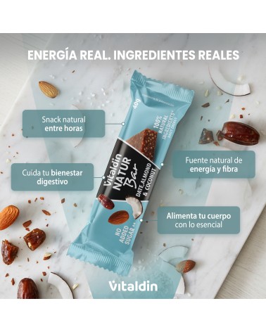 Pack Barritas Energéticas Natur Bar 100% naturales Almendra y Coco - Vitaldin