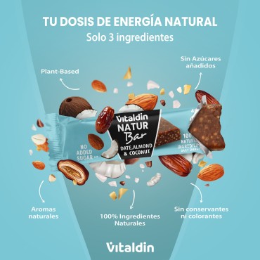 12 x Barritas Energéticas Natur Bar Almendra y  Coco - Vitaldin