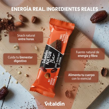 12 x Barritas Energéticas Natur Bar Avellana y Cacao - Vitaldin