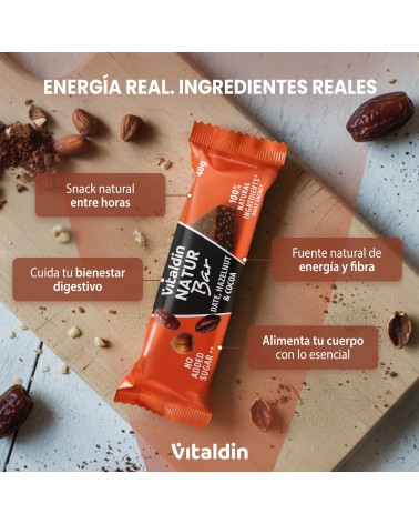Pack Barritas Energéticas Natur Bar Avellana y Cacao - Vitaldin