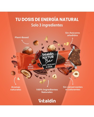 Pack Barritas Energéticas Natur Bar Avellana y Cacao - Vitaldin