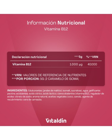 Gominolas de Vitamina B12 sin azúcar | Vitaldin