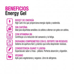 Gel energético sin Cafeína fresa y plátano - Vitaldin