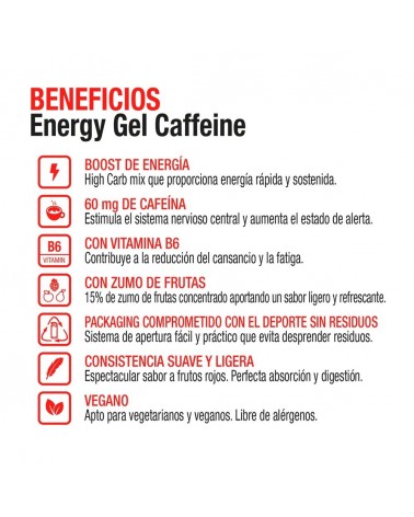 24 x Gel energético de Cafeína y frutos rojos - Vitaldin