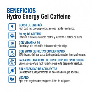 24 x Gel energético Hydro cafeína cola - Vitaldin
