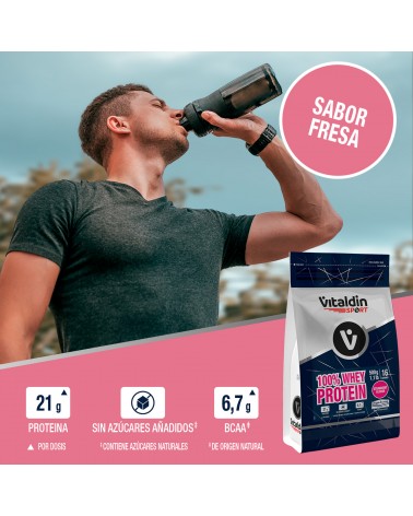 Proteína Whey fresa - Vitaldin