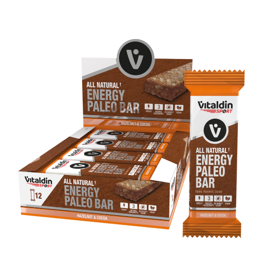 12 x 100% natural Paleo Hazelnut & Cocoa Paleo Energy Bars - Vitaldin