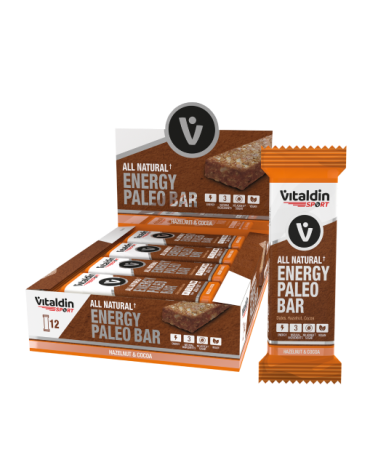 12 x 100% natural Paleo Hazelnut & Cocoa Paleo Energy Bars - Vitaldin