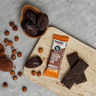 12 x 100% natural Paleo Hazelnut & Cocoa Paleo Energy Bars - Vitaldin