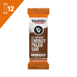 12 x 100% natural Paleo Hazelnut & Cocoa Paleo Energy Bars - Vitaldin