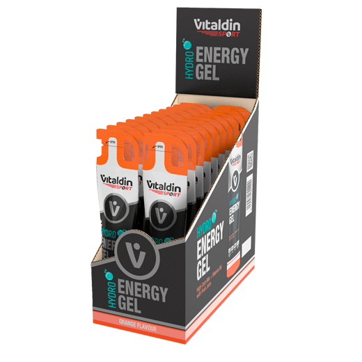 24 x Gel energético Hydro sin cafeína naranja - Vitaldin