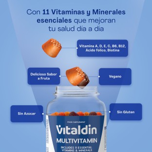Gominolas de Multivitaminas sin Azúcar para adultos