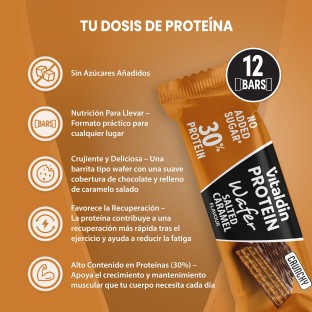 X12 Barritas Wafer proteicas con colágeno sabor Caramelo Salado
