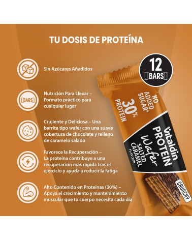 X12 Barritas Wafer proteicas con colágeno sabor Caramelo Salado
